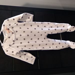 La Redoute 18 month velour baby girl polka dot footie